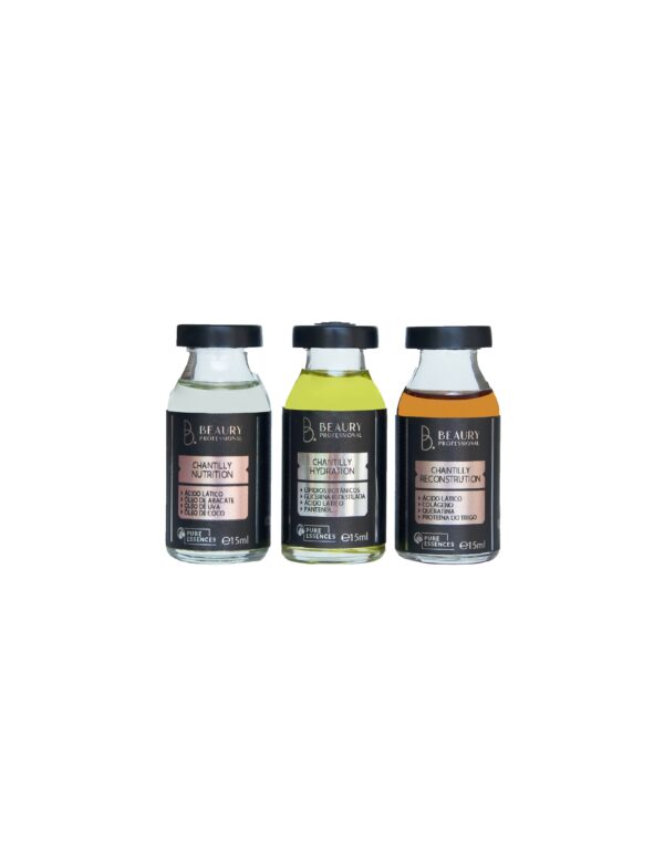 Kit Chantilly Beaury Professional – Hidratação, Nutrição e Reconstrução (3x15ml)